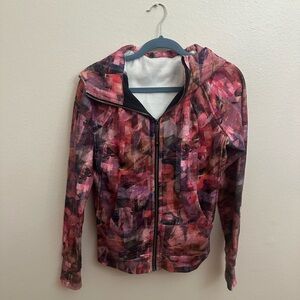Lululemon Women's Pink Multi-Color Zip Hoodie Jacket size 8